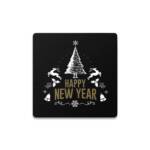 Happy New Year Siyah Bardak Altlığı