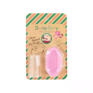 Smiley Baby 0-3 Yaş Silikon Parmak Diş Fırçası - Pembe