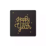 Siyah Happy New Year Bardak Altlığı