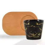 Siyah Mermer Desenli Fincan Takımı
