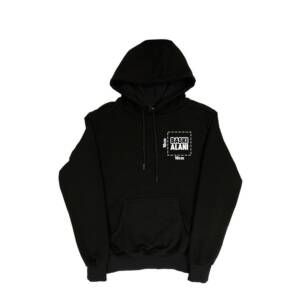 Baskılı Kapusonlu Sweatshirt - Siyah