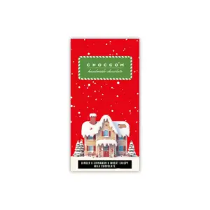 CHOCCO’M El Yapımı Zencefil & Tarçın & Buğday Patlağı Sütlü Çikolata - Yılbaşı Özel