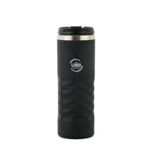 Özel Logo Baskılı Çelik Bardak Termos - 400 ml - Siyah