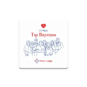 Tıp Bayramı Taş Bardak Altlığı